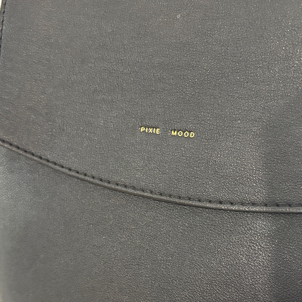 Pixie Mood Black Vegan Leather Mini Backpack Adju… - image 3